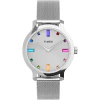 Timex Analogt ur 'Transcend' turkis / azur / rustbrun / pink / sølv