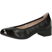 Caprice Pumps, black, made of Leather and textile with Block heel, Size 36