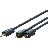 ClickTronic 10m MP3 Adapter, 3.5mm, Hanstik, 2 x RCA, Hanstik, 10 m, Blå
