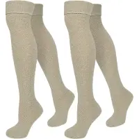 Normani Overknee strømper beige