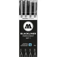 Molotow Blackliner Pen 4-pennes?t 1 - 0,05 mm 1 mm 2 mm 4 mm spidser 1 s?t hver (200.486)
