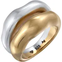 Elli PREMIUM Ring 'Chunky Organic' guld / sølv