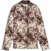 Puma FC St. Pauli Pre-match Quarter-Zip Top Youth, Clothing, Espresso Brown/White, 9-10Y