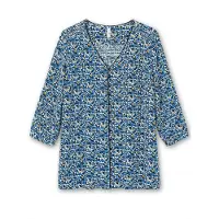Sheego Bluse navy / safir / safran / hvid