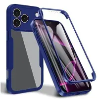 Mtp Products iPhone 17 Pro 360 Beskyttelse Cover - Blå / Klar