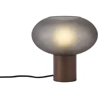 QAZQA Design bordlampe bronze med mat gråt glas - Umbrella