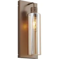 QAZQA Hotel Chic væglampe mørk bronze med ravfarvet glas - Stavelot