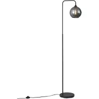 QAZQA Art Deco gulvlampe sort med røgglas - Sandra