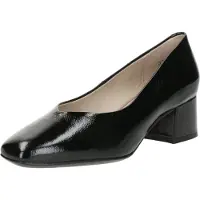Caprice Pumps, black, made of Leather with Trapeze heel, Size 42