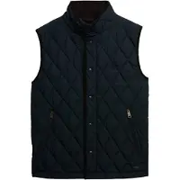 Superdry Superdrytil mænd. M5012273A Quiltet vest navy (S), Casual, Genanvendt polister, Bæredygtig, Blå