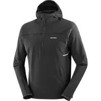 Salomon - Trail running tøj - Sense Aero Hybrid HZ Hoody M Deep Black til Unisex - Størrelse M - Sort
