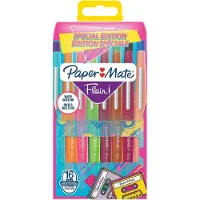 Paper Mate Flair Filtpenne | Mellempunkt (0,7 mm) | Assorterede retrofarver | 16 Stk