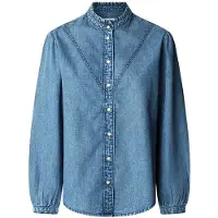 Pepe Jeans Pepe Jeanstil kvinder. PL3051203V3 Bluse Regular blå (S), Casual, Bomuld, Lange ærmer