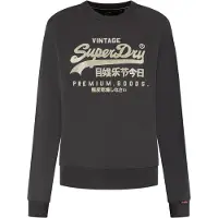 Superdry Superdrytil kvinder. W2012399A Sweatshirt med udsmykket vintage-logo sort (L), Casual, Bomuld