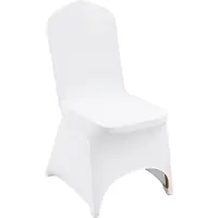 Vevor Stretch Spandex Foldstolsbetræk, Universal Monteret Buet Frontbetræk, Aftagelige Vaskbare Beskyttende Slipbetræk, Til Bryllup, Ferie, Banket, Fest, Fejring, Spisning (100 STK. Hvid)