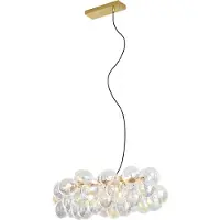 QAZQA Design Pendellampe Guld med Regnbueglas 8-Lys - Uvas