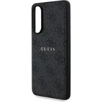 GUESS 4G Ring Classic Logo MagSafe-etui til Samsung Galaxy S25 Edge - Sort