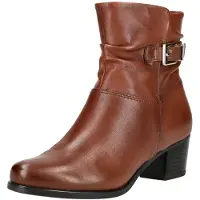 Caprice Bootie, brown, made of Leather with Block heel, Size 37.5