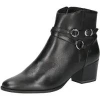 Caprice Bootie, black, made of Leather with Block heel, Size 37