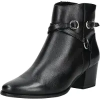 Caprice Bootie, black, made of Leather with Block heel, Size 38.5
