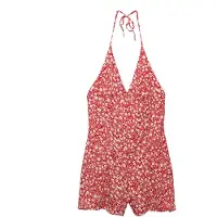 Pull&Bear Jumpsuit cranberry / hvid