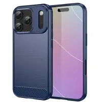 Mtp Products iPhone 17 Pro Børstet TPU Cover - Karbonfiber - blå