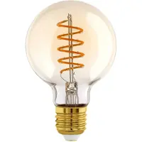 Eglo E27 LED G80 amberfarvet globepære med spiral og varmt hvidt lys