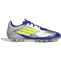 Adidas Herre F50 League Messi La Vida Rapida AG Kunstgræs Fodboldstøvler Silver Metallic/Solar Yellow/Lucid Blue