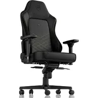 Noblechairs Hero - Stol - ergonomisk - armstøtter - T-formet - vippe - drejeled - aluminium, polyurethan, stål, memory foam, polyuretan vegan falsk læder - sort, guld