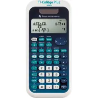 Texas Instruments TI College Plus, Lomme, Videnskabelig, 2 Linier, Batteri, Sort, Blå, Hvid