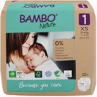 Bambo Nature Børneble, tapeble, miljømærket, , 1, papirspose, paper bag, 2-4 kg - (6 pakker x 22 stk.)