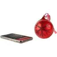 BigBen Interactive tændende julepynt kugle med Bluetooth-højttaler, rød