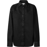 Pepe Jeans Pepe Jeanstil kvinder. PL3051236 Odile skjorte sort (S), Casual, Bomuld, Lange ærmer