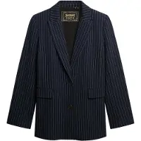 Superdry Superdrytil kvinder. W5012032A Americana Pinstripe Boyfriend marineblå (M), Casual, Klassisk, Polyester