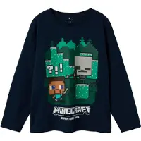 Name it Shirts 'NKMAc Minecraft' navy / græsgrøn / hvid
