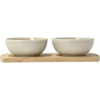 Villa Collection Shoku bambusbakke med 2 skåle Beige