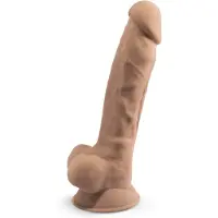 Silexd Realistisk Dildo med Vener, Glans og Testikler, Kødfarvet, 188cm