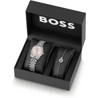 BOSS Gavesæt med ur og krystalbesat armbånd
