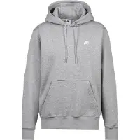 Nike Hættetrøje Club - Grå/Grå/Hvid, størrelse Large