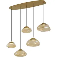 QAZQA Hotel Chic Pendellampe Messing med Amber Glas 5-Lys - Gus