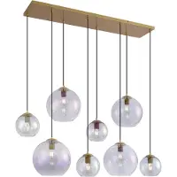 QAZQA Art Deco Pendellampe Guld med Regnbueglas 8-Lys - Sandra
