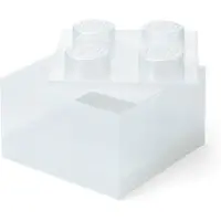 LEGO Gennemsigtig hvid klodsformet opbevaringsboks 5009341