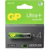 GP Ultra Plus Alkaline AA-batteri, 15AUP/LR6, 4-pakning