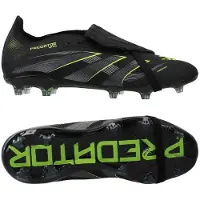 Adidas Predator Elite Fold-over Tongue FG Electric Stealth - Sort/Sølv/Grøn Børn - Græs (FG), størrelse 30