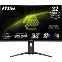 MSI MAG 321CUPDF - LED-skærm - gaming - kurvet - 32 (31.5 til at se) - 3840 x 2160 UHD @ 160 Hz - Rapid VA - 400 cd/m² - 3000:1 - DisplayHDR 400 - 0.5 ms - 2xHDMI, DisplayPort, USB-C