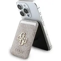 GUESS 4G kortholder med metallogo og stander - MagSafe-kompatibel - Pink