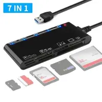 Mtp Products CR7 USB 3.0 multifunktionel kortlæser - CF/SD/MS/TF-kort - sort