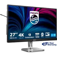 Philips 27B2U6903 - 6000 Series - LED-skærm - 27 - 3840 x 2160 4K UHD (2160p) @ 60 Hz - IPS - 350 cd/m² - 1000:1 - 4 ms - Thunderbolt 4, 2xHDMI, DisplayPort - højtalere - sølv, brunsort