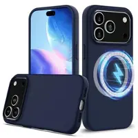 Mtp Products iPhone 17 Pro Max/18 Pro Max Liquid Silikone Cover - MagSafe Kompatibel - Mørkeblå