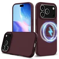 Mtp Products iPhone 17 Pro Max Liquid Silikone Cover - MagSafe Kompatibel - Vinrød